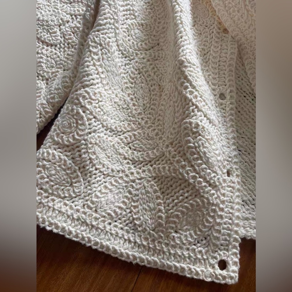 Sezane Cream Lace Knit Cardigan - Picture 5 of 8